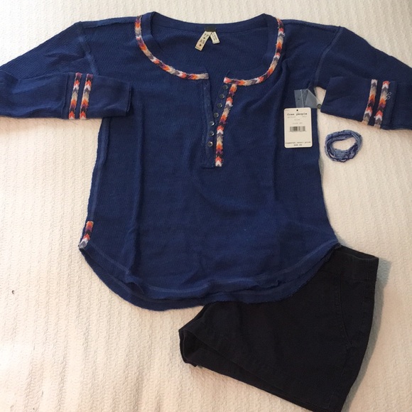 🆕 NWT Free People Rainbow Trim Thermal - Picture 2 of 6